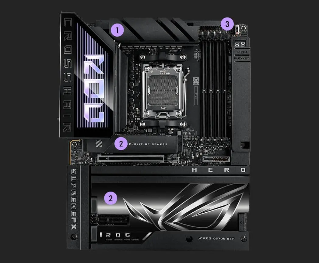 ASUS ROG CROSSHAIR X870E HERO BTF Mainboard 88 cooling m