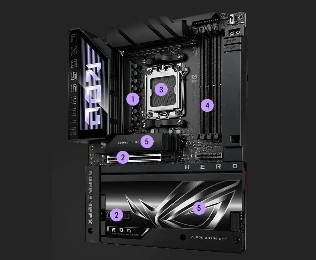 ASUS ROG CROSSHAIR X870E HERO BTF Mainboard 87 performance m