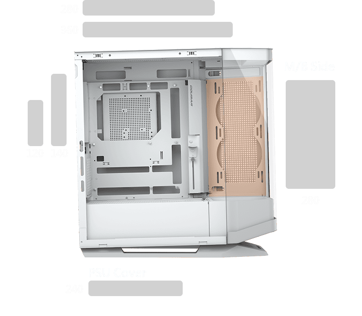 Cougar FV270 RGB Black Mid-Tower E-ATX Gaming Case - 4 Pre-installed Fans, BTF MB support 45 FV270 section 03 1 2