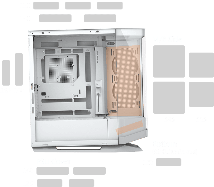 Cougar FV270 RGB Black Mid-Tower E-ATX Gaming Case - 4 Pre-installed Fans, BTF MB support 46 FV270 section 03 2 2