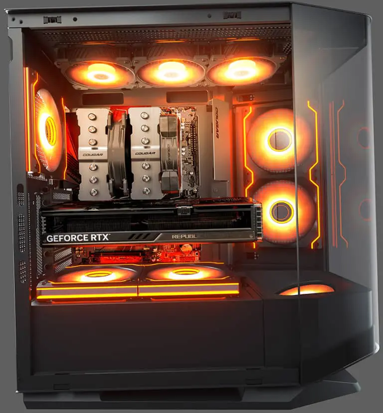 Cougar FV270 RGB Black Mid-Tower E-ATX Gaming Case - 4 Pre-installed Fans, BTF MB support 55 FV270 section 03 2 768x827 1