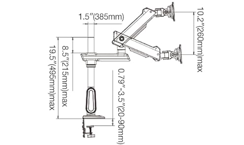 North Bayou L70 Led RGB Monitor Stand 36 North Bayou L70 Led RGB dimension 1