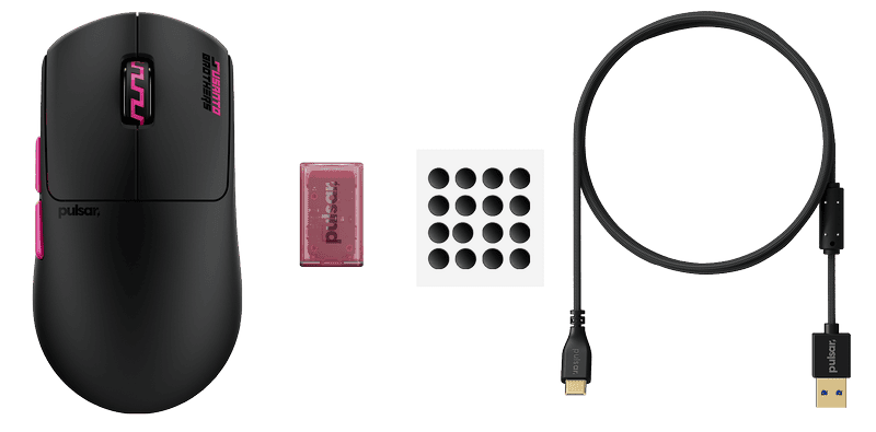 Pulsar Susanto-X Gaming Medium Pro Series Wireless Gaming Mouse - 32K DPI, 8000Hz/1ms Polling Rate 30 Pulsar SusantoX Gaming Mouse PackageContents