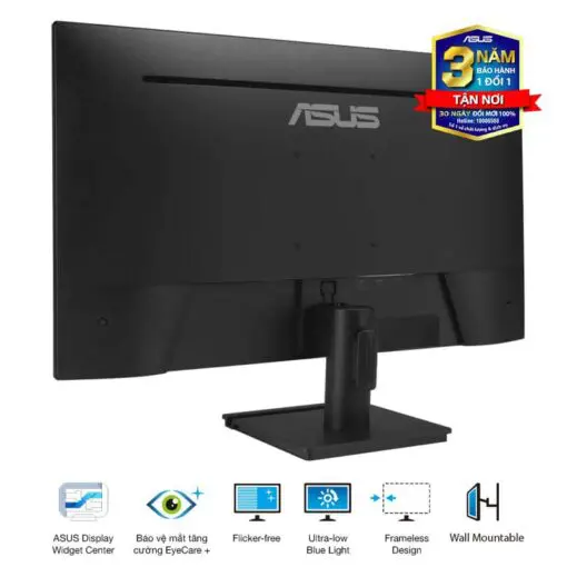 ASUS VA27AQ Eye Care Monitor - 27 inch, IPS QHD (2560 x 1440) Frameless, 75Hz, D-Sub (VGA) + DisplayPort + HDMI