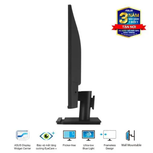 ASUS VA27AQ Eye Care Monitor - 27 inch, IPS QHD (2560 x 1440) Frameless, 75Hz, D-Sub (VGA) + DisplayPort + HDMI