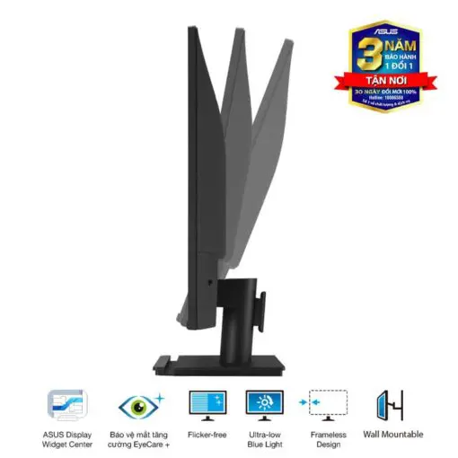 ASUS VA27AQ Eye Care Monitor - 27 inch, IPS QHD (2560 x 1440) Frameless, 75Hz, D-Sub (VGA) + DisplayPort + HDMI