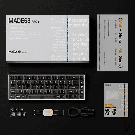 MelGeek Made68 Pro+ Phantom Gray Rapid Trigger 65%, Magnetic Switch Keyboard 48