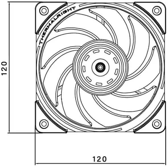 Thermalright TL-B12 Extrem Black Fan - 1x 120mm, 3150 RPM±10% 27 spec 1