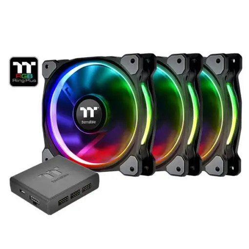 Thermaltake Riing Plus RGB 120mm PWM Fan – Triple Pack With Controller