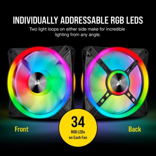 CORSAIR iCUE QL140 RGB Fan – Dual Fan Kit With Lightning Node CORE 3