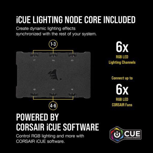 CORSAIR iCUE QL140 RGB Fan – Dual Fan Kit With Lightning Node CORE 4