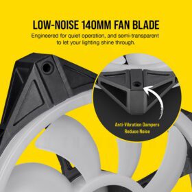 CORSAIR iCUE QL140 RGB Fan – Dual Fan Kit With Lightning Node CORE 6