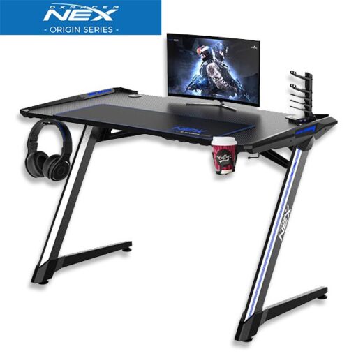 DXRacer NEX Computer Gaming Desk – Black Blue 1