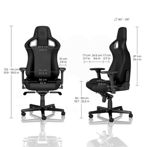 Noblechairs EPIC Gaming Chair – Black Edition Vinyl PU hybrid leather 3