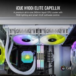 CORSAIR iCUE H100i ELITE CAPELLIX WHITE Liquid CPU Cooler 2
