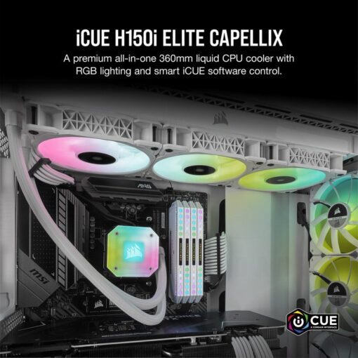 CORSAIR iCUE H150i ELITE CAPELLIX WHITE Liquid CPU Cooler 2