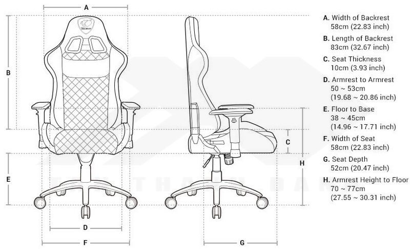COUGAR Armor Pro Gaming Chair Specs