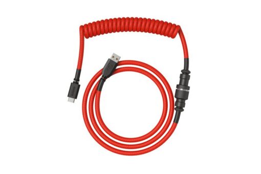 Glorious Artisan Coiled Keyboard Cable – Crimson Red USB C 2