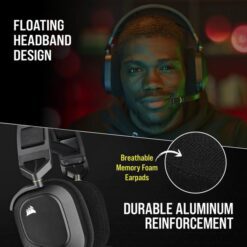 CORSAIR HS80 RGB WIRELESS Premium Gaming Headset Carbon Spatial Audio 4