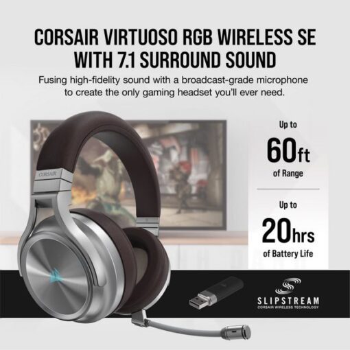 CORSAIR VIRTUOSO RGB Wireless HiFi Gaming Headset Espresso 2