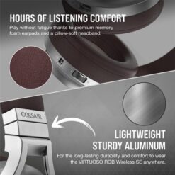 CORSAIR VIRTUOSO RGB Wireless HiFi Gaming Headset Espresso 4