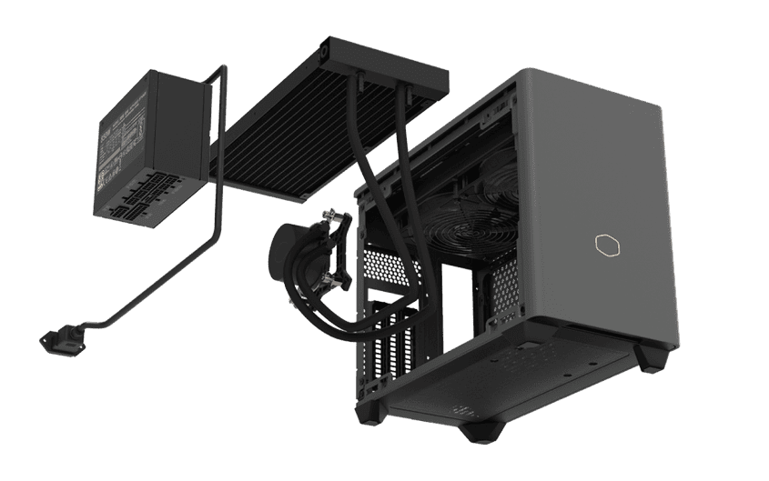 Cooler Master MasterBox NR200P Max Case - Black Grey, SFF, 850W Gold PSU, 280mm AIO Water Cooling, Tempered Glass 26 smart 3