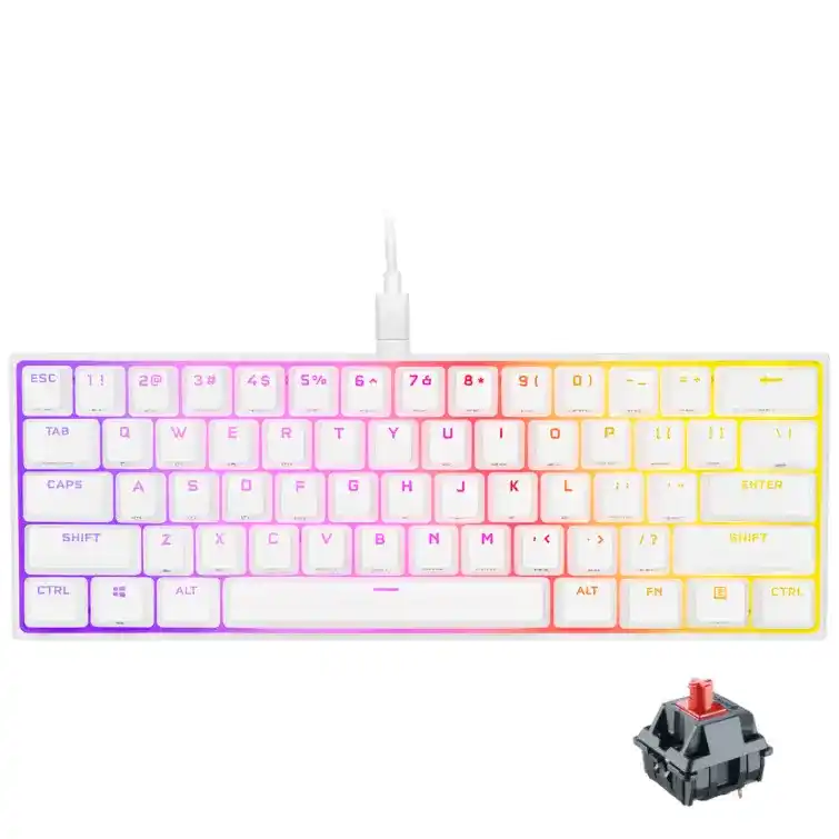 CORSAIR K65 RGB MINI 60% Gaming Keyboard - White