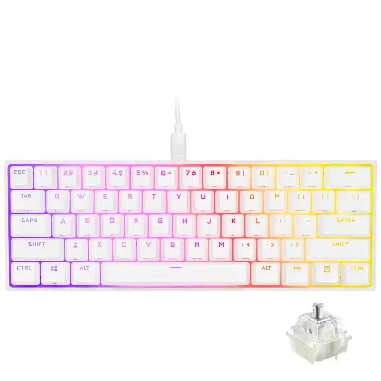 CORSAIR K65 RGB MINI 60% Gaming Keyboard - White