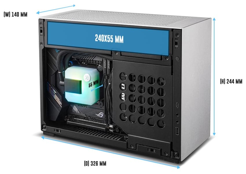 Lian Li A4-H2O X4 Black Mini iTX Case 24 a4h2o 000 a