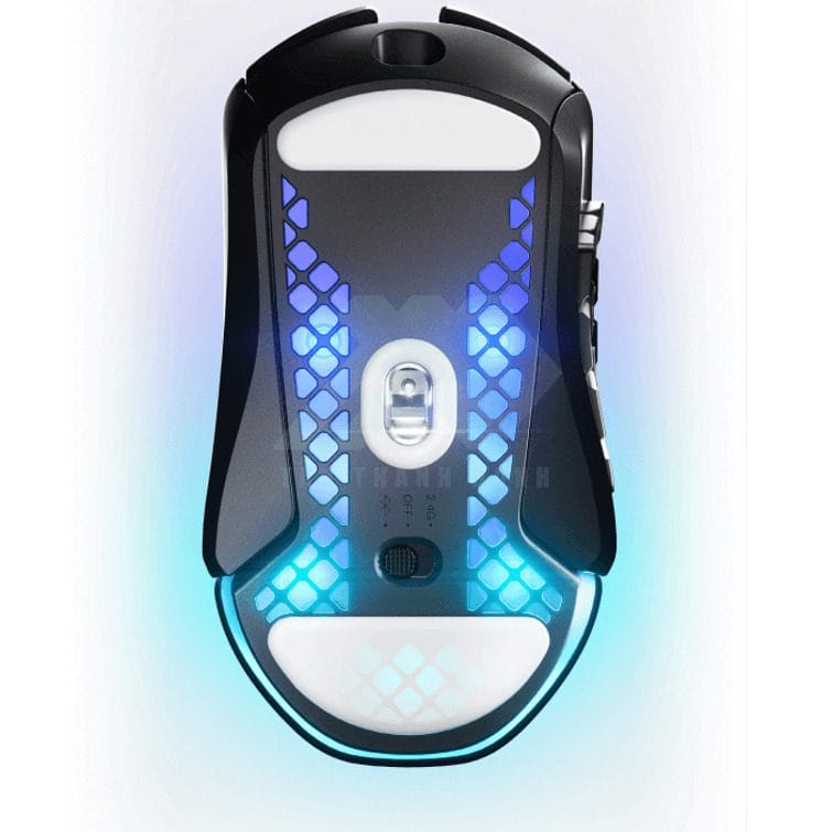 SteelSeries Aerox 9 Wireless Ultra Lightweight Gaming Mouse - Onyx, RGB, Honeycomb Shell, 2.4GHz, Bluetooth 5.0