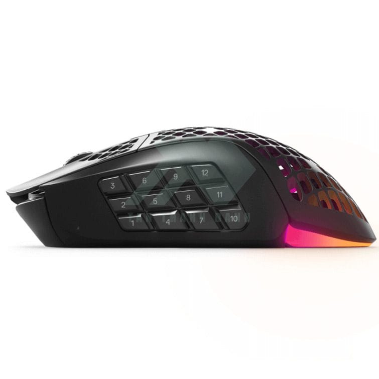 SteelSeries Aerox 9 Wireless Ultra Lightweight Gaming Mouse - Onyx, RGB, Honeycomb Shell, 2.4GHz, Bluetooth 5.0