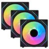Lian Li UNI Fan SL-INF 120 Triple Black Fan (UF-SLIN120-3B) - 3x120mm, Daisy-Chain, Fan Hub Controller