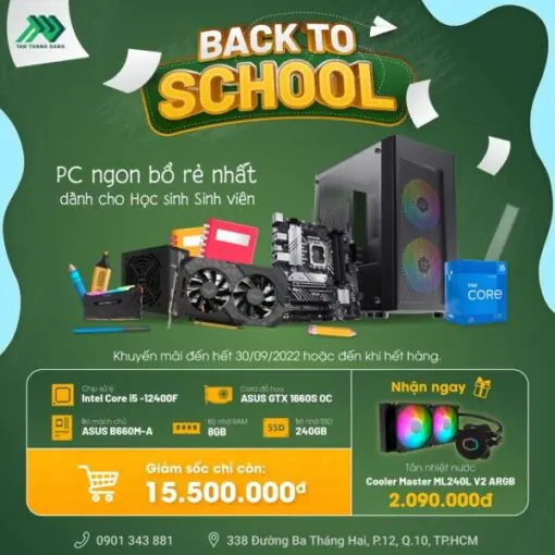 TTD Student PC - i5-12400F, 8GB RGB, 240GB SSD, 1660 Super