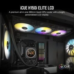 iCUE H150i ELITE LCD Display Liquid CPU Cooler TTD 2