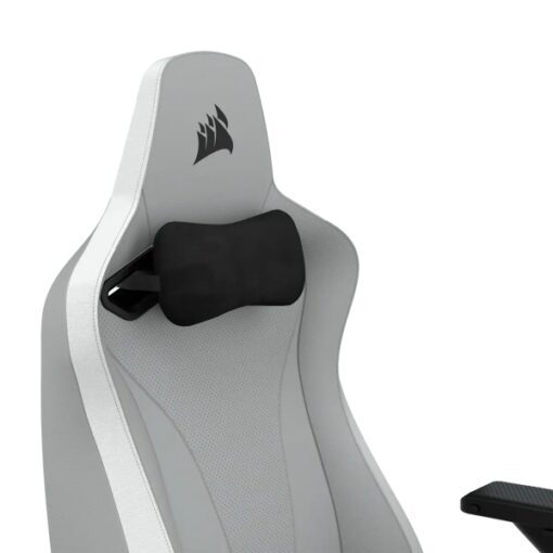 TC200 Gaming Chair – Plush Leatherette – Light GreyWhite TTD 2