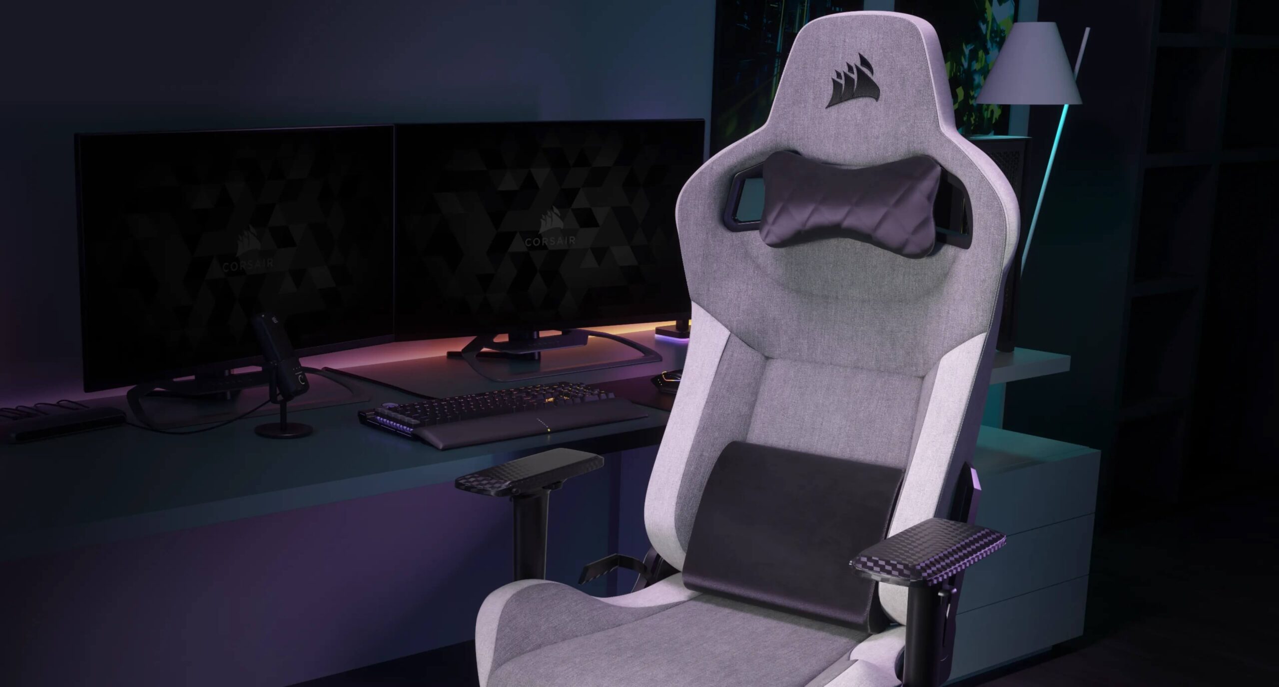 CORSAIR T3 Rush 2023 Brown/Tan Fabric Gaming Chair 25 Panel2 Background 1 scaled