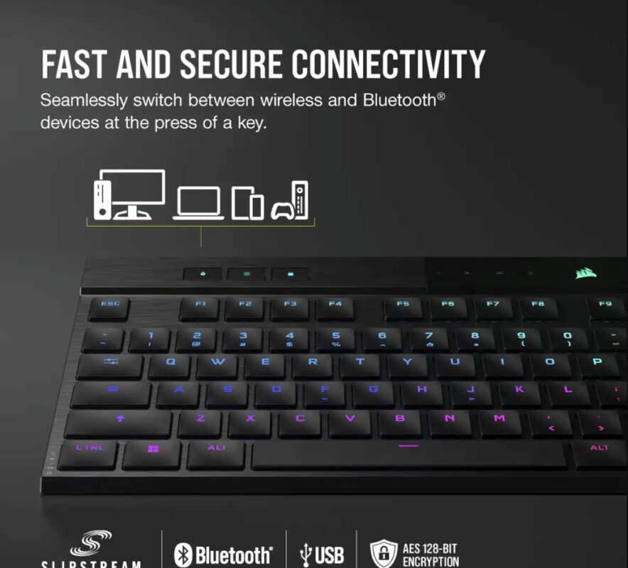 K100 AIR WIRELESS RGB Ultra Thin Mechanical Gaming Keyboard TTD 6