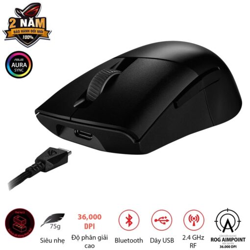 ASUS ROG Keris Wireless AimPoint Gaming Mouse - Black