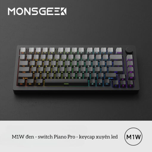 Kit Monsgeek M1W SP Custom Build Keyboard - 3 Mode, PCB Stab, Aluminium CNC, Gasket Mount, Hotswap RGB, Pin 6000 mAh