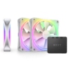 NZXT F120 RGB DUO Triple Pack White (RF-D12TF-W1) Fan - Mattle White, 3 x 120mm RGB Fans & Controller