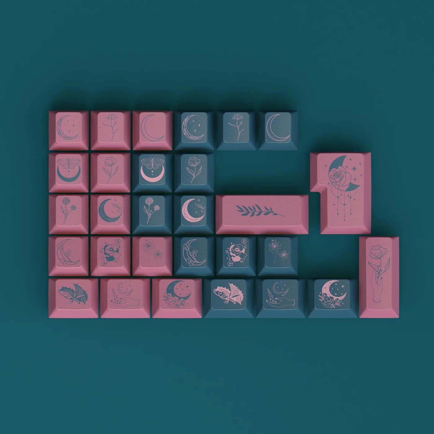 Flower and Moon Keycaps set TTD Product 1