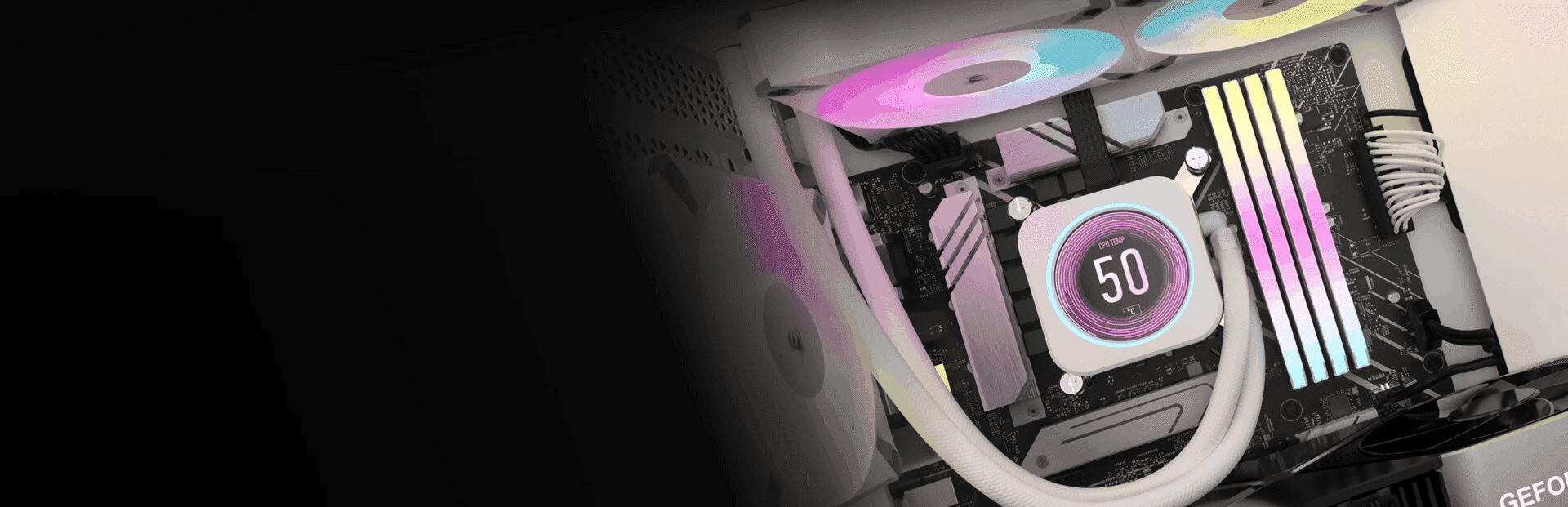 CORSAIR iCUE H100i ELITE CAPELLIX XT Liquid CPU Cooler (CW-9060068-WW) - 240mm radiator, 2x 120mm AF RGB ELITE PWM fans, ultra-bright CAPELLIX LEDs 26 Panel7 background iCUE H150i ELITE CAPELLIX XT