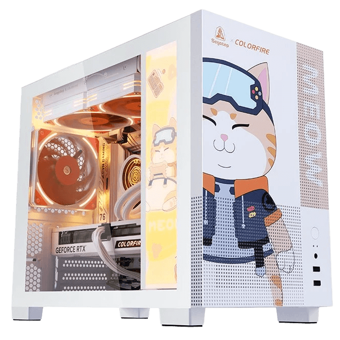 Segotep Memphis-S MEOW Orange Edition Gaming Case - mATX, Tempered Glass Case 12 2023 Segotep New Arrival Memphis S Meow Orange Edition Computer Case 3