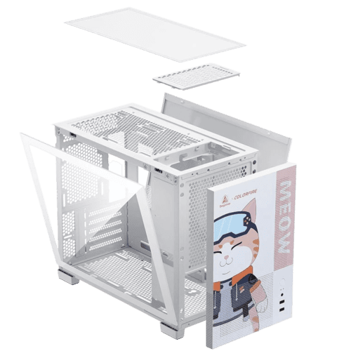 Segotep Memphis-S MEOW Orange Edition Gaming Case - mATX, Tempered Glass Case