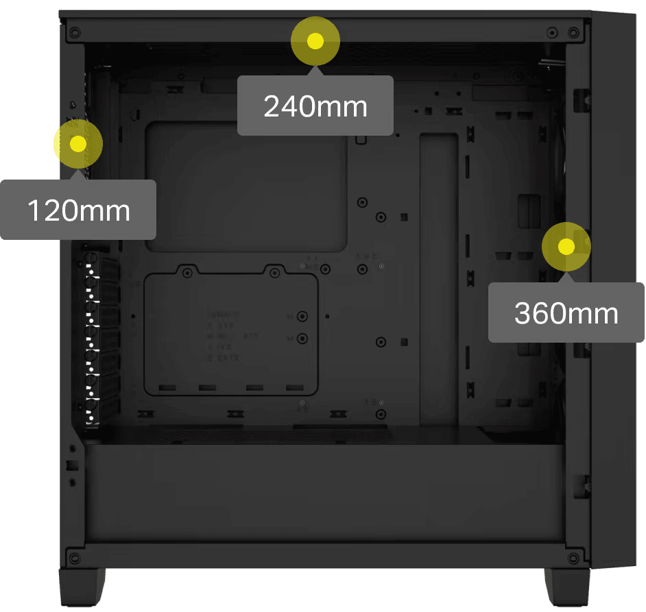 3000D RGB AIRFLOW Black Panel2 image RadiatorCapacity 120mm black