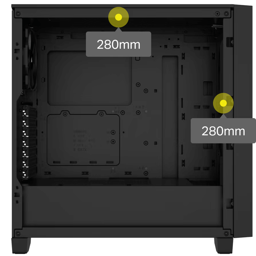 Corsair 3000D Airflow Black Panel2 image RadiatorCapacity 140mm black