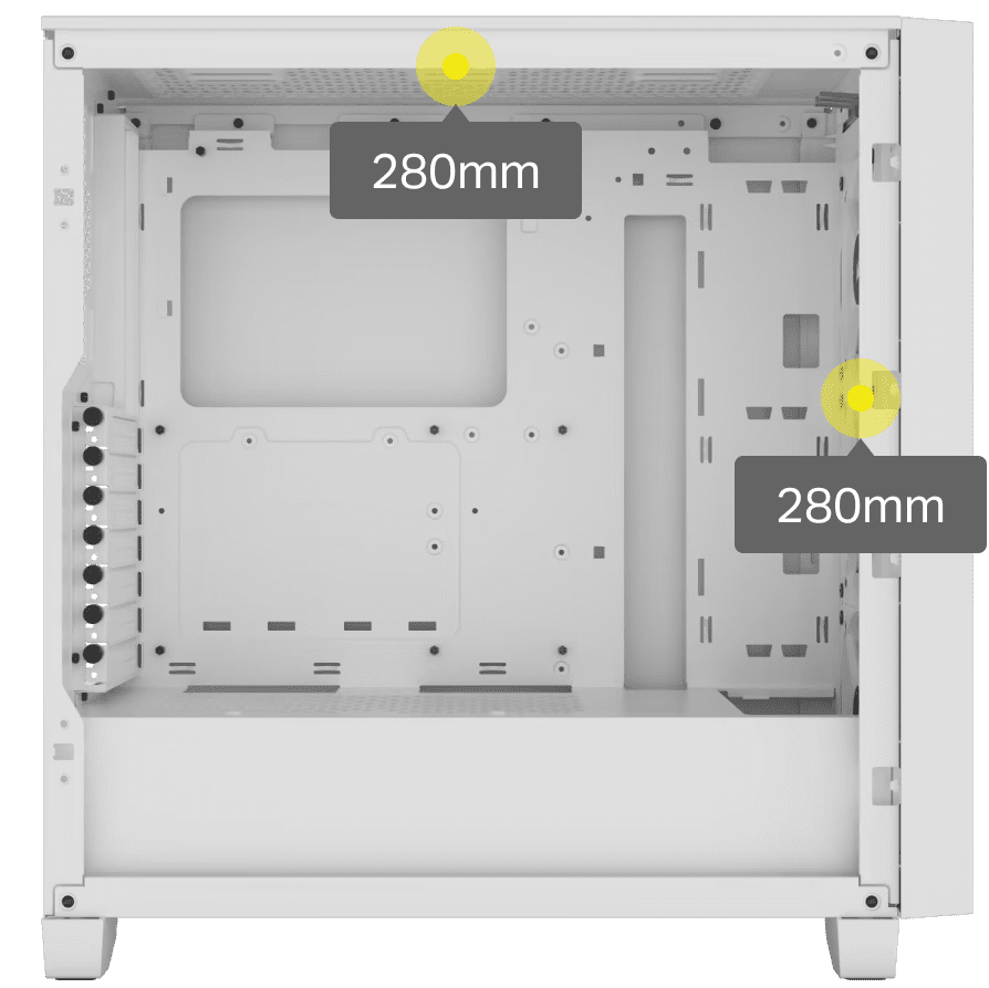 Corsair 3000D RGB AIRFLOW White Panel2 image RadiatorCapacity 140mm white