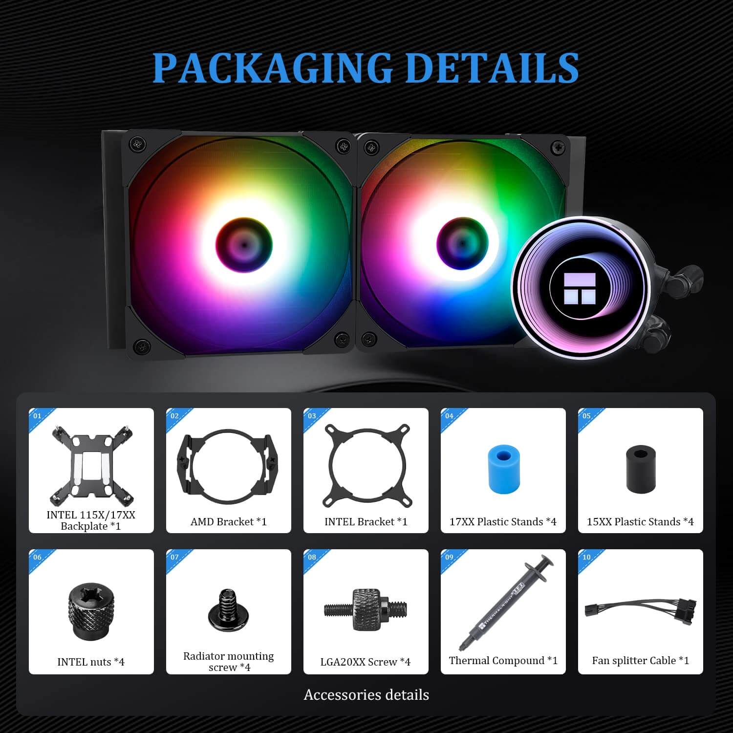 THERMALRIGHT Frozen Notte Black 240 ARGB AIO Liquid CPU Cooler - Black, 240mm Radiator, ARGB, AM5-LGA1700 compatible 27 THERMALRIGHT Frozen Notte Black 240 ARGB Page mobile 2