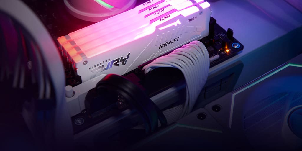 Kingston FURY Beast DDR5 RGB 32GB Memory Kit - Black, 32GB (2x16GB) DDR5, 5600MHz, CL40 (KF556C40BBAK2-32) 18 ktc keyfeatures memory beast ddr5 rgb 4 md