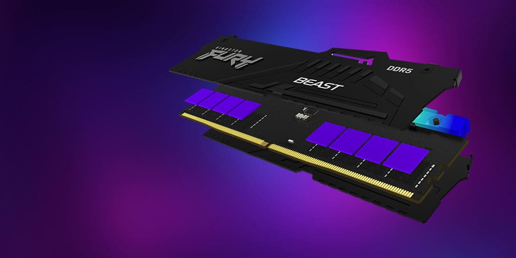 Kingston FURY Beast DDR5 RGB 32GB Memory Kit - Black, 32GB (2x16GB) DDR5, 5600MHz, CL40 (KF556C40BBAK2-32) 20 ktc keyfeatures memory beast ddr5 rgb 5 md